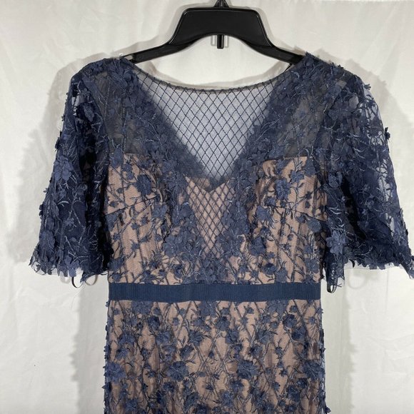 NEW $588 Tadashi Coriander Embroidered Tulle Gown - Picture 7 of 12